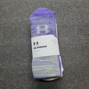 Under Armour Phenom Crew Socks Mens LG Multi NEW 3-Pack Cushioned Sporty Gym